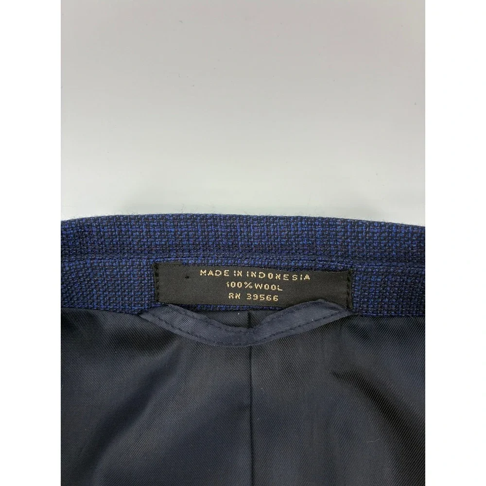 Bespoke Blue Prince of Wales Wool Blazer Sport Coat Reda 1865 Italian Fabric 48R